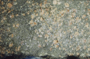 Ein granulitfazielles Gestein von der Kolahalbinsel aus meiner Diplomarbeit.