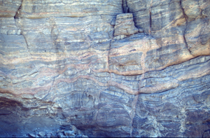 Ein migmatitisches Gestein in Namibia